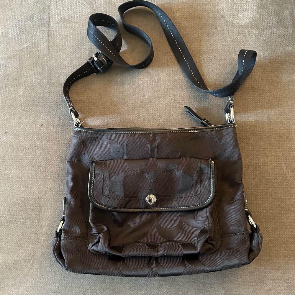 Coach Monogram Crossbody Bag Black